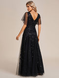 Ever-Pretty rochie de seară evazată cu decolteu în V mânecă scurtă elegantă