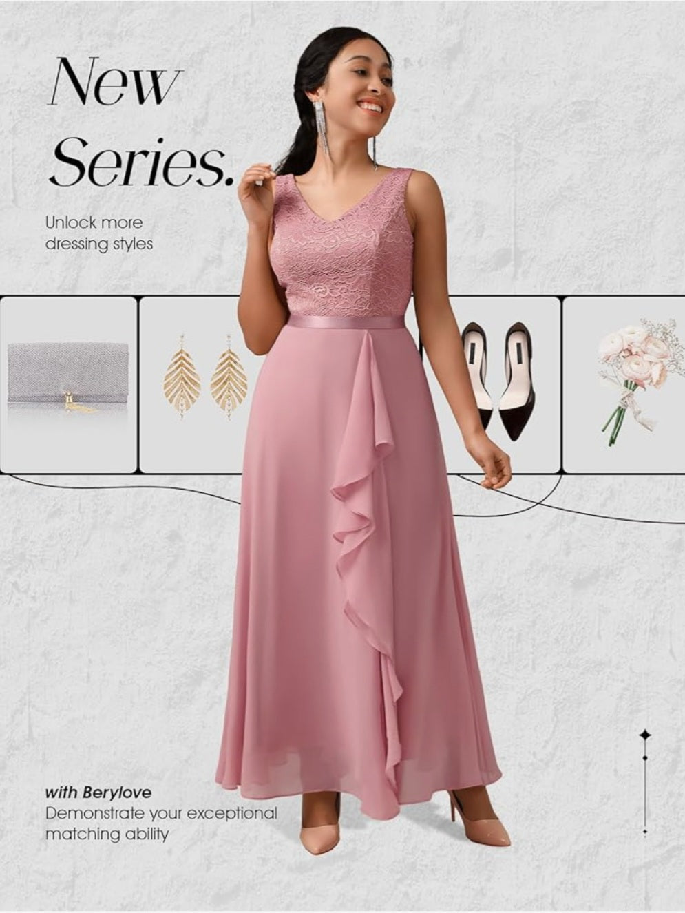 Rochie de seara  BeryLove Rochie eleganta cu talie elastica, BeryLove masura L