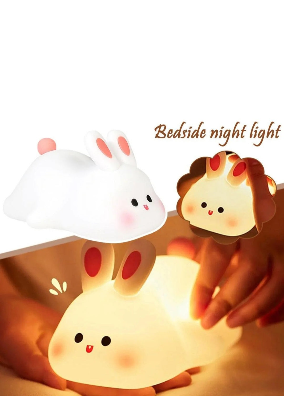 Lampa de veghe Led IEPURAS din silicon ,lumica calda ,ideala pentru copii