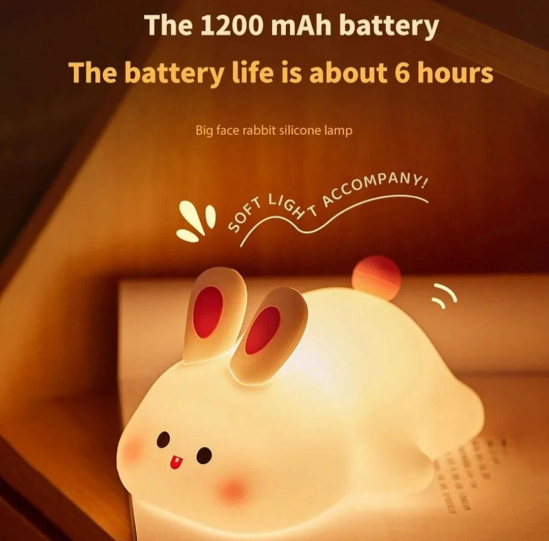 Lampa de veghe Led IEPURAS din silicon ,lumica calda ,ideala pentru copii