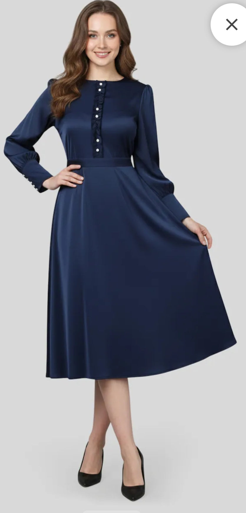 Rochie de dama din Satin bleumarin