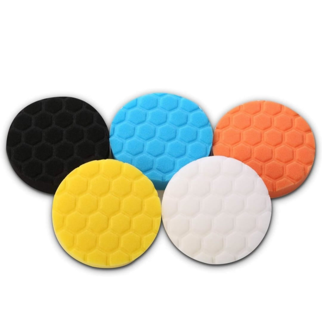 Set 6 bureti polish auto ,Sunmonstar 125mm,multicolori cu diferite grate de abraziune