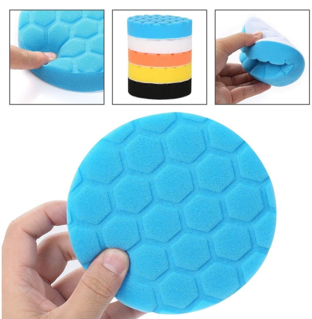 Set 6 bureti polish auto ,Sunmonstar 125mm,multicolori cu diferite grate de abraziune