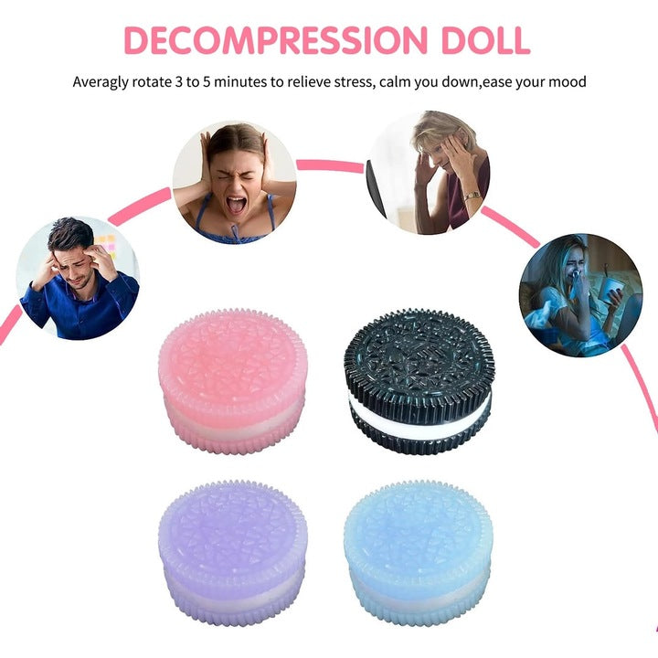 Set 4 Jucarii antistres Taba Squishy Silicon Oreo, multicolor, 6 ani, pentru fete si baieti