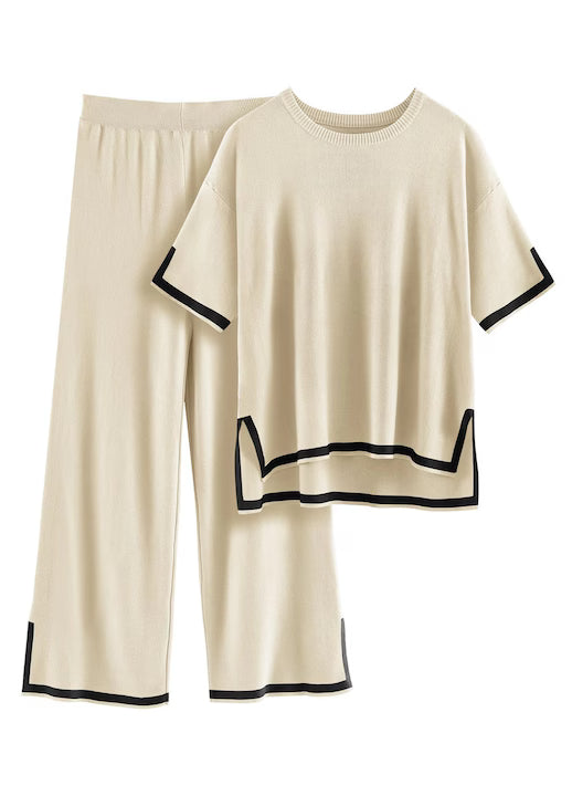 Trening tricotat pentru femei, RITOSTA, set sport, crem, M INTL