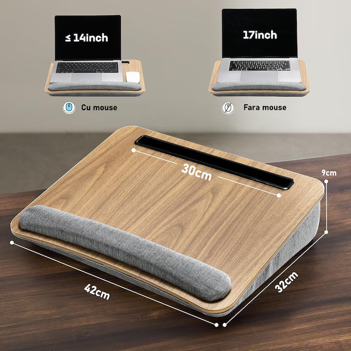 Suport Laptop, Dimensiuni Compatibile 14-17 Inch, Universal, 43x33x7 cm, Maro