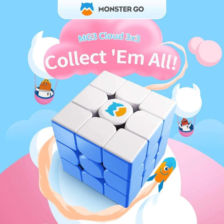 Cub Rubik 3x3 Monster Go, educativ, plastic, 6 ani, multicolor