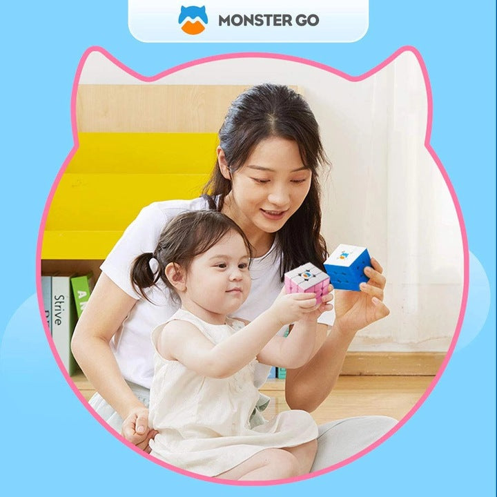 Cub Rubik 3x3 Monster Go, educativ, plastic, 6 ani, multicolor