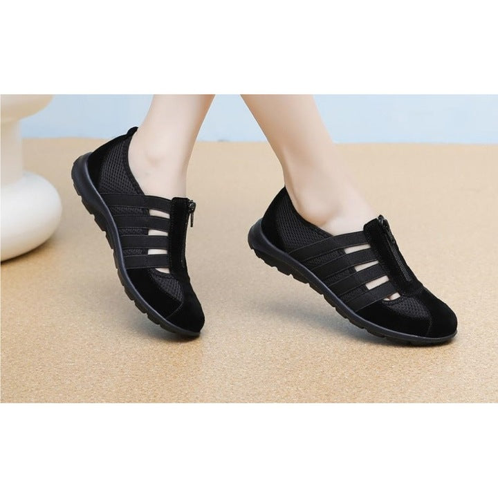 Pantofi sport femei, CATPOWER, elastici, respirabili, negru, 36 si 37 EU