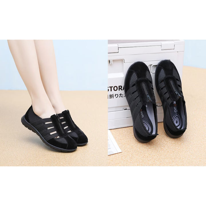 Pantofi sport femei, CATPOWER, elastici, respirabili, negru, 36 si 37 EU