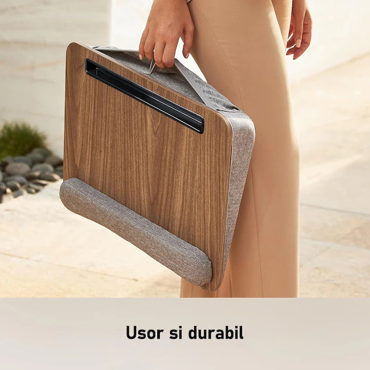 Suport Laptop, Dimensiuni Compatibile 14-17 Inch, Universal, 43x33x7 cm, Maro