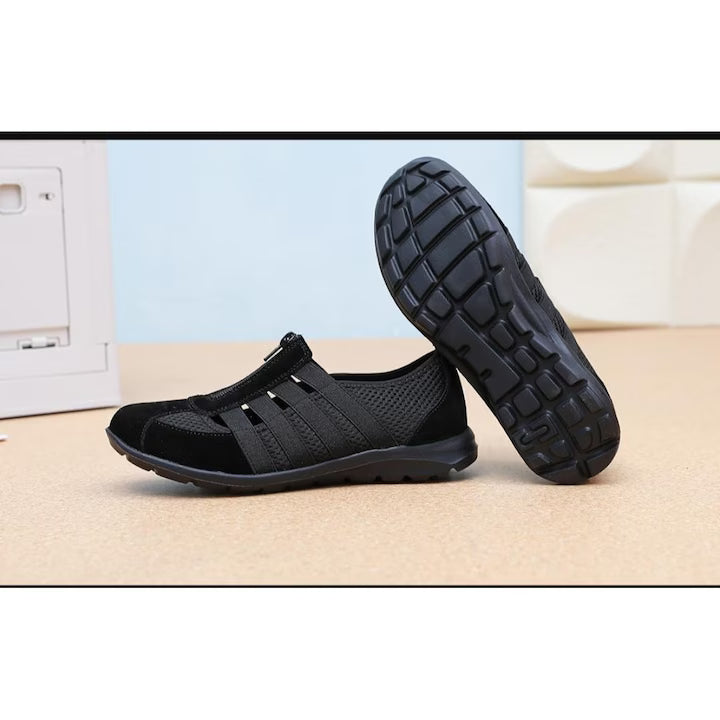 Pantofi sport femei, CATPOWER, elastici, respirabili, negru, 36 si 37 EU