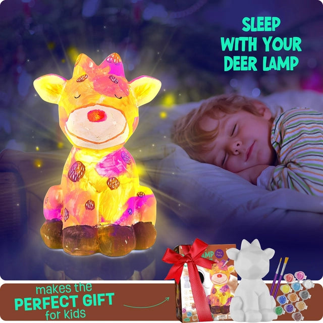 Set de pictura , lampa decorativa,12 nuante de vopsea,2 pensule, pentru vasrat de 5-14 ani